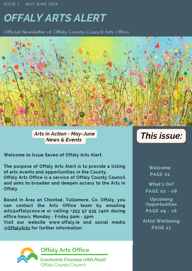 Front page of Offaly Arts Alert 7 newsletter