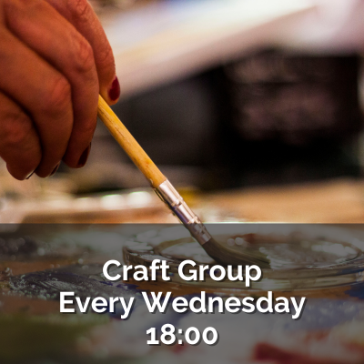 Craft Group meets every Wednesday at 18:00